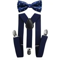axy Hosenträger Kinder Jungen Hosenträger mit Bunt Fliege Set (2-St., 2er Set) für Kinder 1-6 Jahre alt, verstellbar und elastisch