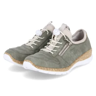 Rieker Slip-On-Sneaker - Gr. 36 - Grün - Textil & Synthetik