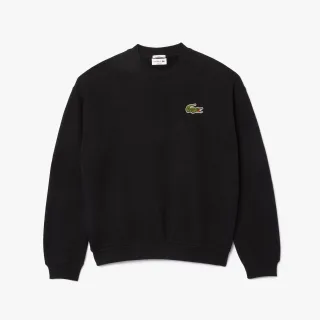 Lacoste - "Accent" Sweatshirt für Herren/Damen Unisex Fleece lose Passform (Schwarz)