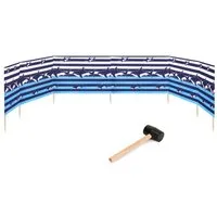 Garronda Windschutz Strand Sichtschutz 8m lang mit Gummihammer Garten Meer GAEX001