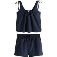 The Set Freizeitanzug The Set Top mit gebundener Schulter und Shorts (2-tlg)