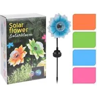 Dragimex LED-Dekofigur LED Solar Gartenstecker Blume Farbwechsel – Metall Gartenlicht 81 cm (Spar-Set, 4er Set)