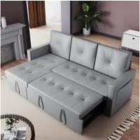 SONNI Schlafsofa Ecksofa, Schlafsofa mit Schlaffunktion, Multifunktionssofa, 203x130x88cm, 3 Sitzer Sofa