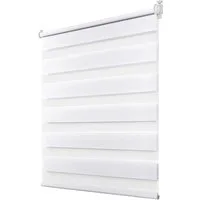Doppelrollo Fensterrollo lichtdurchlässig, Weiß Rollo verdunkelnd, Klämmträger, OUBO, Ohne Bohren & Mit Bohren, freihängend, Klemmfix, Weiß