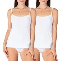 Bellivalini Unterhemd Damen Unterhemd aus Viskose mit Spitze BLV50-219