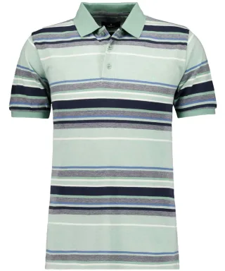RAGMAN - Poloshirt gestreift grün - Gr. - L