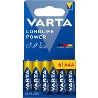 VARTA 6x VARTA Longlife Power AAA-Alkalibatterie Batterie