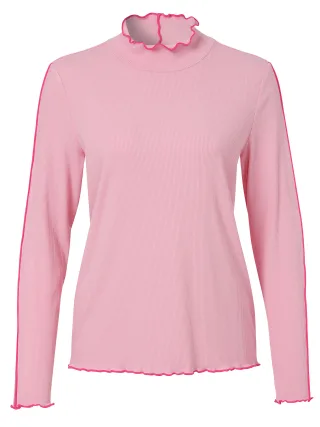 eiszeit - T-Shirt Rollkragen 1/1 Arm candy pink/neon pink - Gr. - 44