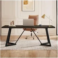 LuxusKollektion Schreibtisch Schreibtisch 180 cm Metallgestell schwarz MDF Büro