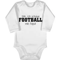 Shirtracer Shirtbody Shh...Ich schaue Football mit Papa! - schwarz Sport & Bewegung Baby