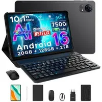 DOOGEE TabG5 10'' Tablet mit Tastatur, Android 16, 120Hz, 7500 mAh, ultradünn Tablet (10", 3 GB, Android 16, 8 MP, T7200 Octa-Core, Gemini AI, 4G LTE/5G WIFI, Widevine L1/Face ID)