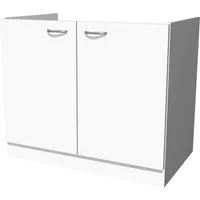 Flex-Well Spülenunterschrank Spülenunterschrank ohne Arbeitsplatte - 100 cm breit - Weiß – Witus