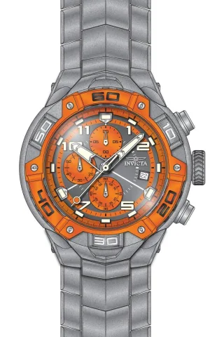 Invicta Speedway 49883 Herrenuhr - Quarzwerk - Edelstahl mit orangefarbenem Zifferblatt - 50 mm