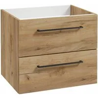 STAMAR Waschtisch Badmöbel Unterschrank 50 cm hängend Craft Eiche Gold, 2 Schubladen Soft-Close ohne Waschbecken Wandmontage modern