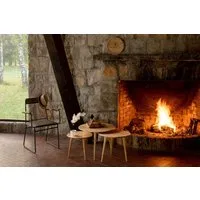 Mobello Couchtisch Moderner Massivholz Beistelltisch, Eleganter Kaffeetisch & Holztisch, 43x43x38 cm