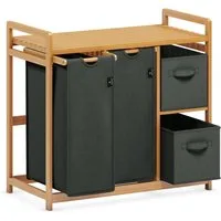 AdelDream Wäschekorb AdelDream 140L Wäschekorb mit Korb und Ablagen
