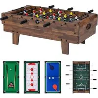 COSTWAY Mini-Tischkicker 4 in 1 Billardtisch, Air Hockeytisch, 81 x 43 x 30,5cm, Holz