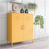 loft24 Mehrzweckschrank Cache Spind Schrank, 2 Türen, Metallschrank, modern, Industriestil