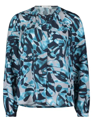 Betty & Co - Langarm-Bluse dunkelblau/grau - Gr. - 36