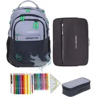 ELEPHANT Schulrucksack Hero Signature Schultasche Digital Ready Set (4 Teile Schulrucksackset, inkl. Mäppchen Box + Laptop Hülle Sleeve + 31 Teile Stifte), Rucksack Schulmappe Jungen Mädchen +rmlv