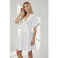Worldclassca Sommerkleid Worldclassca Musselin Wickelkleid Kleid Strandkleid Gürtel Beach Dress Neue Kollektion - Stilvolle und gemütliche Sommer Mode für Damen