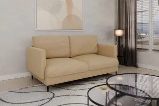 Sofa Designersofa HELMER 2-Sitzer Stoff Vibe Beige