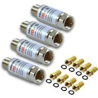 PremiumX 4x Inline Verstärker 20dB für SAT / DVB-T + 8x F-Stecker 7mm SAT-Kabel
