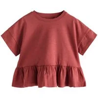 Next Schößchenshirt Kurzarmshirt mit Schößchen aus 100 % Baumwolle (1-tlg)