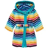 JAKO-O Kinderbademantel JAKO-O Kinder Bademantel Blockstreifen, bunt gestreift, Frottier, Mit Kapuze, Eelastischer Gürtel mit Klickverschluss