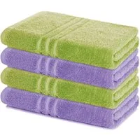 Lavea Duschtücher 4er Set Duschtuch 70 x 140 cm, Elena Frottee Handtücher, (Set, 4-St), Dusch-Handtuch, 500 g/m² Frottier, weich & saugstark, pflegeleicht