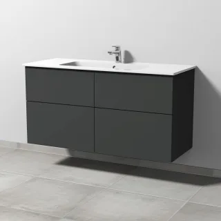 Sanipa 3way Waschtischunterbau zu Duravit ME by Starck Waschtisch mit 4 Auszügen, Graphit-Matt SP7271B