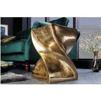 riess-ambiente Beistelltisch TWIST 45cm gold · handmade Nachttisch aus Aluminium Sitzhocker, Hocker · Beistelltisch · Metall · Modern Design · poliert · eckig