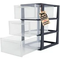 BigDean Schubladenbox A4 Schreibtisch Organizer Transparent mit extra hohen Schubladen, (Box-Set, 1-St., Schubladenbox), Stapelbare Konstruktion, transparente Sichtfenster, leichtgängig