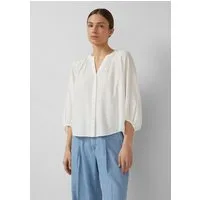 s.Oliver Kurzarmbluse Bluse Strukturierte Bluse mit weitem Ärmel