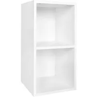 FINEBUY Standregal SuVa10241_1 Holz 30x60x30 cm Modern Regal Klein Holzregal Nischenregal, 30x60x30 cm Modern Weiß, Regal Klein Schmal, Ablageregal 2 Fächer, Bücherregal Nischenregal