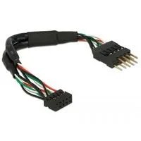 USB 2.0 Kabel, 10 Pin Header Buchse > 10 Pin Header Stecker schwarz, 12cm