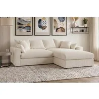 OTTO home Ecksofa Cosy Lounge L-Form, Breite 268 cm, Mega-Sofa mit Cordstoff bezogen, mit Federkern & 5 Zierkissen