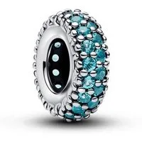 Pandora Charm-Einhänger Pandora Moments Eisblaues funkelndes Zwischenelement Charm 791359C01 (1-tlg)