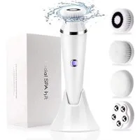 Tenlamp Elektrische Gesichtsreinigungsbürste 4-in-1-Gesichtsreinigungsbürste mit elektrischer Stromversorgung, 5, 5-tlg., Peelingbürste und Gesichtsmassagegerät, Haut-SPA-Set, Peelingbürste & Gesichtsmassagegerät, wiederaufladbar & wasserdicht