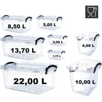 Ebaxx Aufbewahrungsbox Box mit Deckel Stapelbar Lagerbox Stapelbox Lebensmittelecht