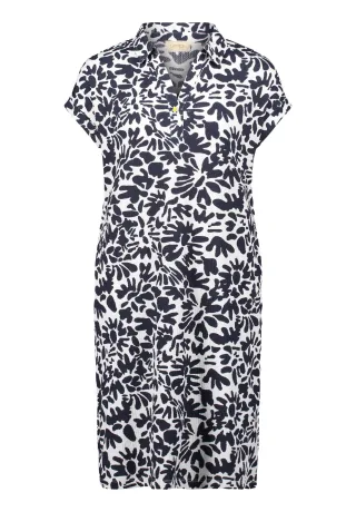 CARTOON - Casual-Kleid Weiß/Blau - Gr. - 36
