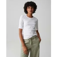 OPUS Kurzarmshirt Feines Rippshirt SUSTAFA Slim aus BCI Cotton Mix