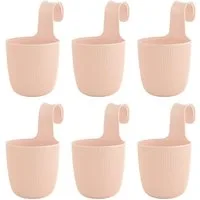 Engelland Blumentopf Blumentopf zum Hängen (Vorteils-Set, 6 St., Fassungsvermögen 2,3 Liter), UV-Beständig, Frostbeständig, Drainagesystem, ideal für Geländer/Zäune