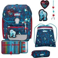 Scout Schulranzen Genius LED Schulranzen-Set 4 tlg. White Unicorn