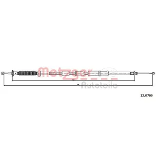Metzger Handbremsseil hinten Fiat 500l 12.0769