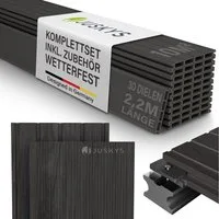 Juskys Terrassendielen, 10 m², BxL: je 14.6x220 cm, (30-St., 10 m), Terrassendielen