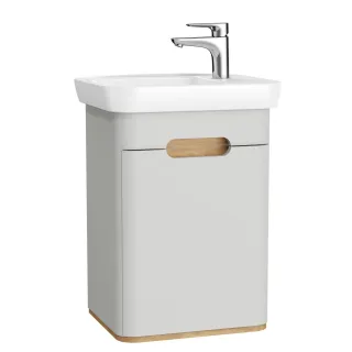 VitrA Sento Set 50 cm Handwaschbecken + Unterschrank 1 Tür Türanschlag links Hellgrau Matt,65980 65980