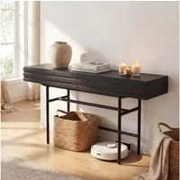 FUFU&GAGA Sideboard 160cm, Rillen-Design, Schwarz