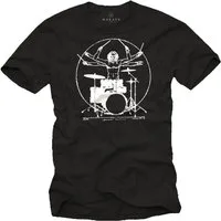 MAKAYA T-Shirt Herren Schlagzeug Drummer Musik Band Musikinstrumente Musiker Männer mit Druck