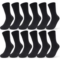 sockenkauf24 Basicsocken 6 oder 12 Paar Socken Damen & Herren Business Socken Baumwolle (Schwarz, 12-Paar, 35-38) Komfortbund atmungsaktiv - Basicline 70203